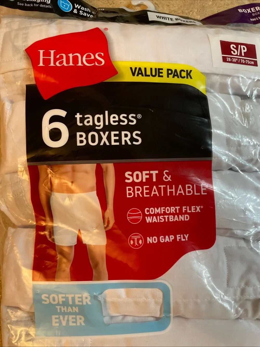 Hanes Men's Size Small Boxers 6 Pairs Tagless Woven White Soft Breathable NEW